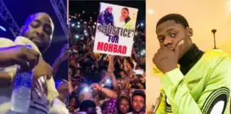 ‘Make Dem no off another light’ – Davido rejects water from fan at Mohbad's tribute concert (Video)
