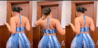 Beautiful lady with a perfect figure gives men a run for their money after sharing a video on Instagram