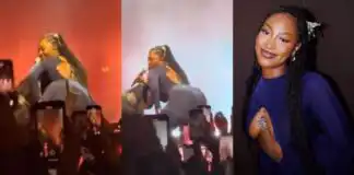 “Please Take my soul away” – Reactions as Tems flaunts backside at a show in Australia (Video)