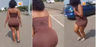 This busty slay queen brings the streets to a standstill with her body-hugging dress.