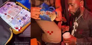 "We no come to play"- Reactions as Burna Boy storms Lagos club with briefcase full of pounds (Video)