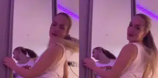 Lady Records Herself In The Mirror Flaunting Her Soft Nyᾶsh While Wearing A Fitted Skinny (Video)
