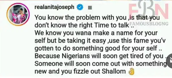 Use the fame you have gotten to do something good for yourself Anita Joseph slams Very Dark Man over Mr Ibu Kemi Filani blog min