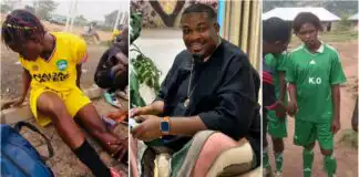 Don Jazzy gifts female footballer ₦6 million needed for surgery after sustaining knee injury during match