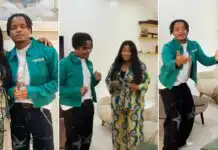 Heartwarming moment Crayon visits Ngozi Ezeonu, actress quizzes him for making a song with her name (VIDEO)