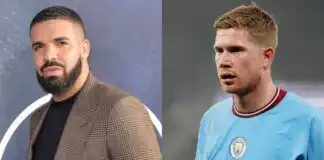 De Bruyne reacts to rumours of writing song for Drake