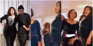 Toyin Abraham rocks baby bump at an event