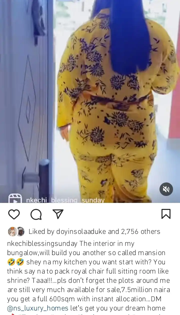 The interior in my bungalow can buy you another house Nkechi Blessing replies Blessing CEO Kemi Filani blog min