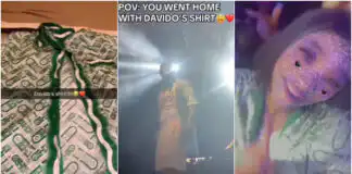 Lady who caught Davido’s shirt at concert shares what it smelled like (Video)