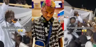 "Zazu goes to church"- Portable stuns congregation with performance at Celestial Church (Video)