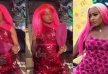 "DJ Cuppy come and carry your sister" - Reactions as Aunty Ramota steps out with pink hair (Video)