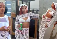 “Adaeze Onuigbo can never dress this way”- Eyebrows raised as 14-yr old Mercy Kenneth unwinds at the beach