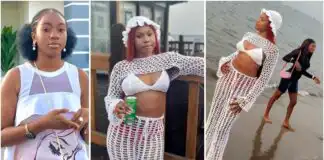 “Adaeze Onuigbo can never dress this way”- Eyebrows raised as 14-yr old Mercy Kenneth unwinds at the beach
