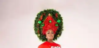 Eniola Badmus Causes Stir Online With Huge Christmas Tree-Like Headgear