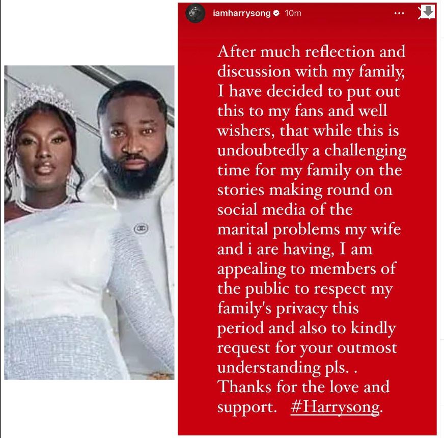 Singer Harrysong finally reacts to reports of him asking his wife for an abortion 1 Harrysong1