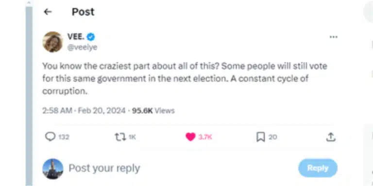 Same people crying will still this govt next election – BBNaija's Vee 1 FotoJet 37 1