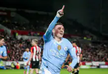 Foden's hat-trick against Brentford moves Manchester City into second place