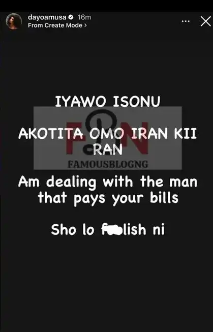 Am dealing with the man that pays your bills Dayo Amusa slams Femi Adebayo wife Kemi Filani blog min
