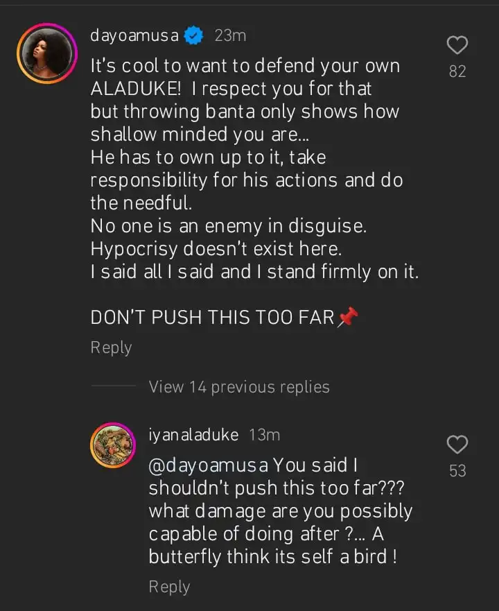 Dont push this too far Dayo Amusa drags Femi Adebayo wife Aduke Kemi Filani blog min