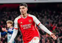 Havertz’s crucial late goal against Brentford sends Arsenal top of table since Christmas day