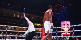 Anthony Joshua Knocks out Francis Ngannou cold in two rounds in heavyweight clash