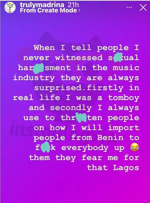 I never witnessed sexual harassment in the industry Cynthia Morgan Kemi Filani blog min
