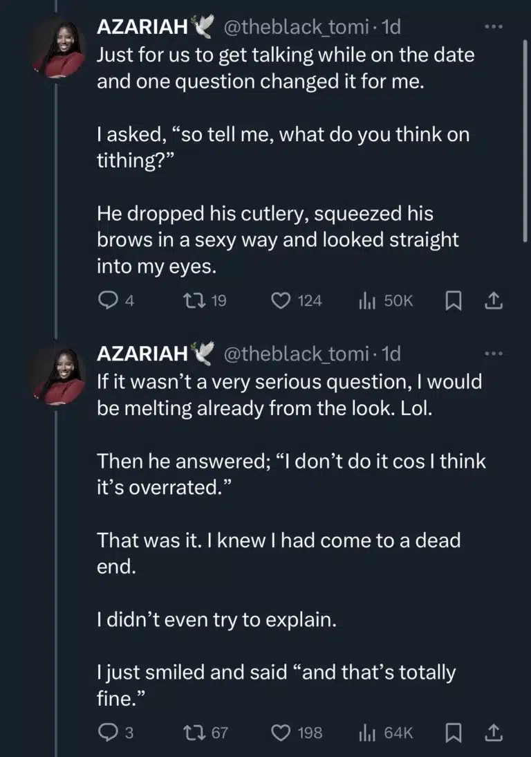 I ended my relationship with my man over his decision not to pay Tithe - Christian lady reveals 2 IMG 9463 768x1094 1