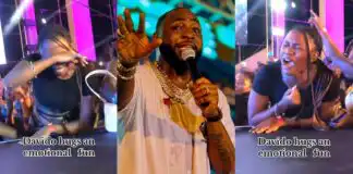 Moment beautiful Ugandan lady cries profusely at Davido's concert