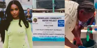 “E dey rush” – Ayra Starr donates Borehole to community in Lagos