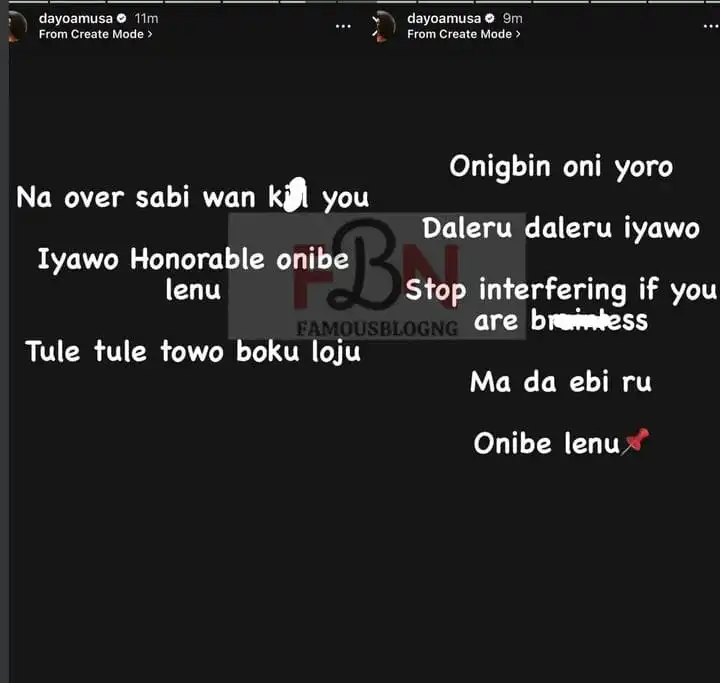 N oversabi wan kill you Dayo Amusa drags Femi Adebayos wife Kemi Filani blog min