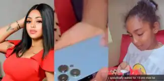 ‘Best stepmother in the world’ - Reactions as Regina Daniels gifts 9-year-old stepdaughter iPhone 13 pro max (Video)