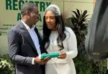 Theophilus Sunday and Jamaican fiancée tie the knot