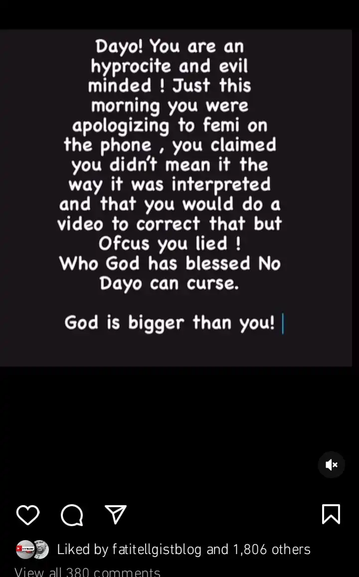 You are an hypocrite and evil minded Femi Adebayos wife Aduke drags Dayo Amusa Kemi Filani blog min