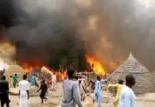 BREAKING: Children confirmed dead as fire guts IDP camp in Borno