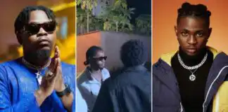 Massive reactions trail video of Olamide bowing to greet junior colleague, Omah Lay