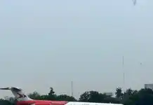 Dana Air aircraft grounded after crashlanding at Lagos airport runway (video)