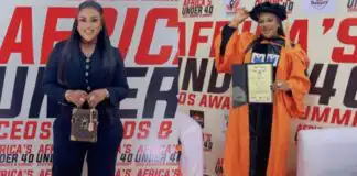 Nkechi Blessing beams with joy as she nags doctorate degree