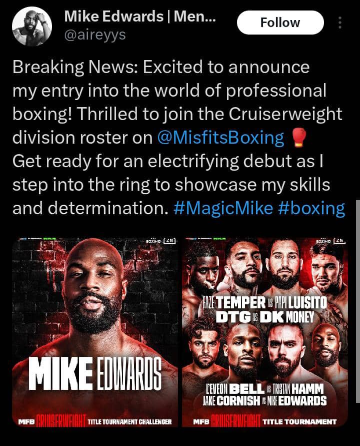 BBNaija’s Mike Edwards announces entry into professional boxing 1 WhatsApp Image 2024 04 13 at 12.38.37 AM
