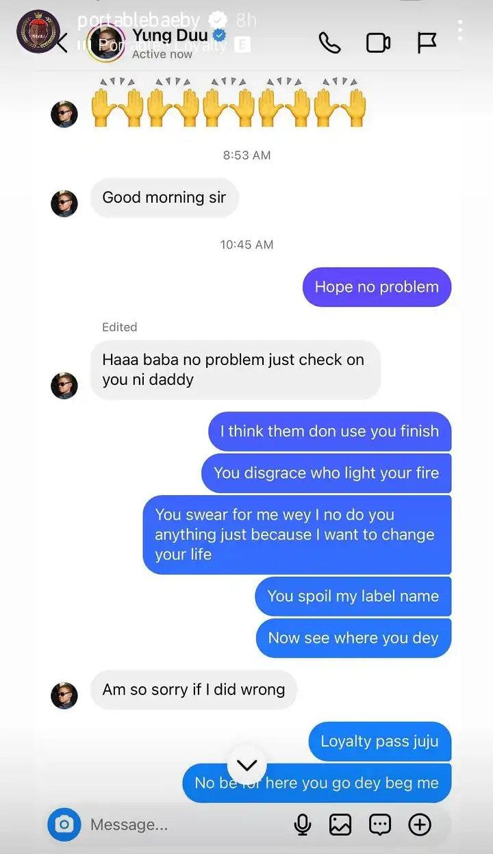 You disgrace who light your life Portable slams Young Duu over his apology Kemi Filani blog min