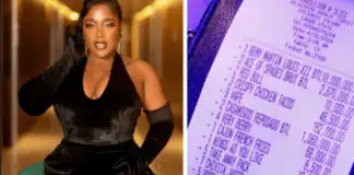 Moet Abebe shares receipt