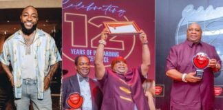 Governor Adeleke wins Governor of the Year Award, Davido reacts