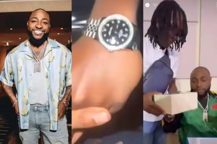 Davido gifts his nephew a new Rolex watch worth 2 million dollars as graduation gift (Video)