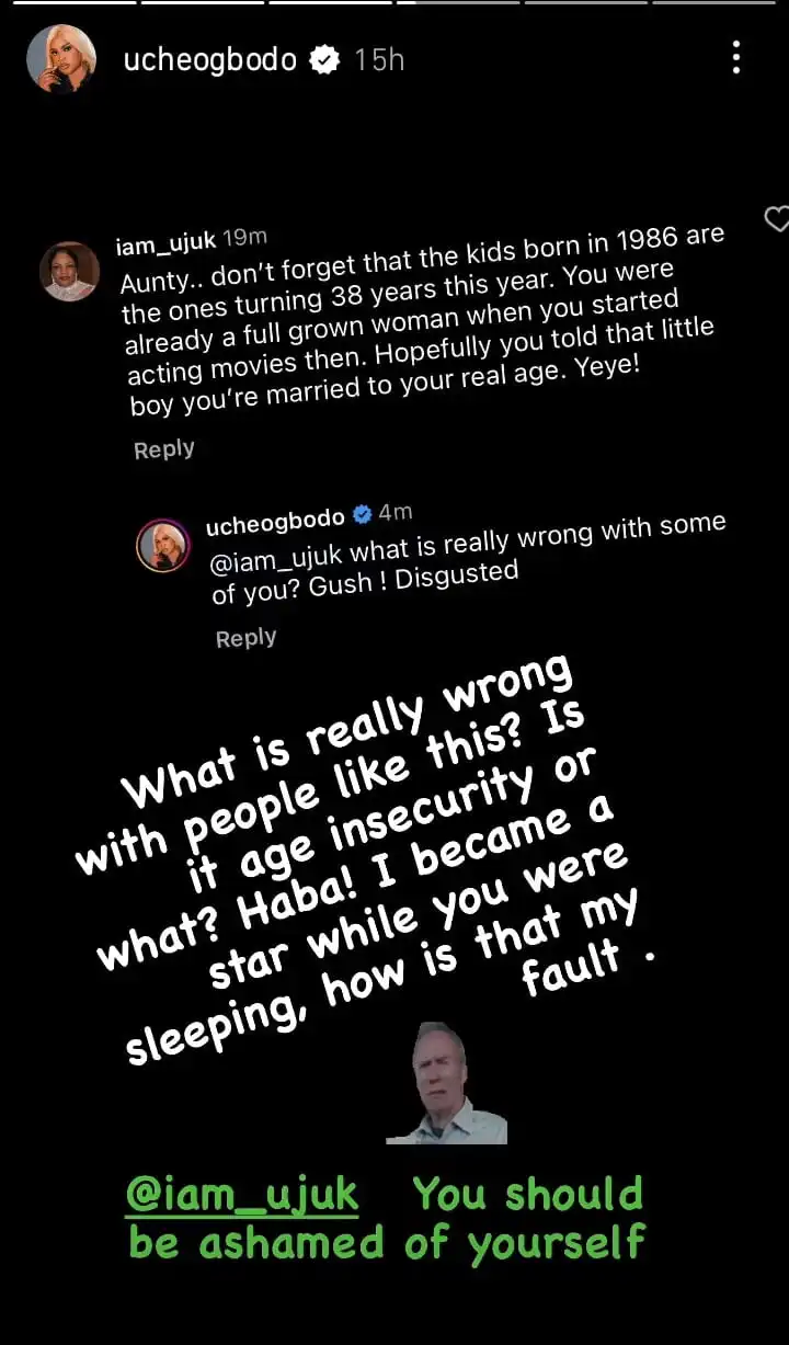 I became a star when you were sleeping Uche Ogbodo tells troll as they argue over her age Kemi Filani blog min 1