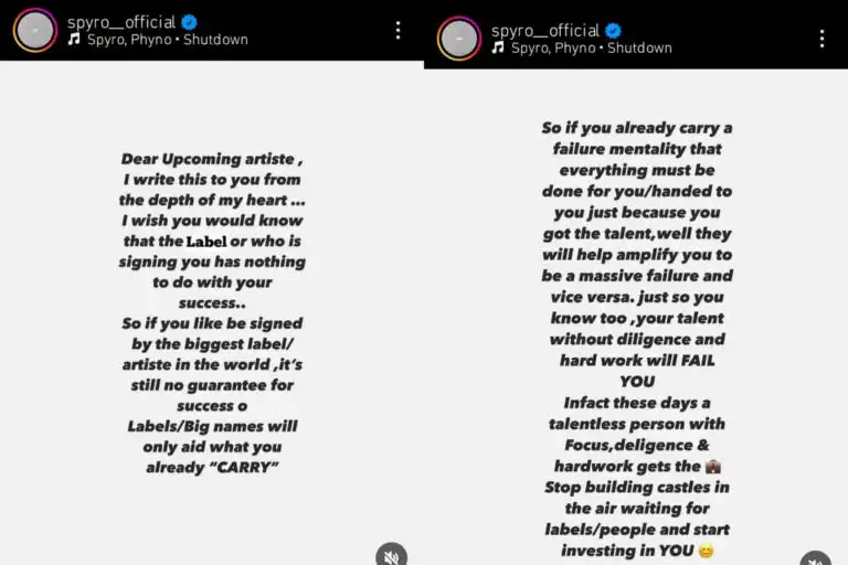 Signing with the biggest labels and artistes doesnt guarantee success Spyro tells upcoming artistes Kemi Filani blog min 768x512 1