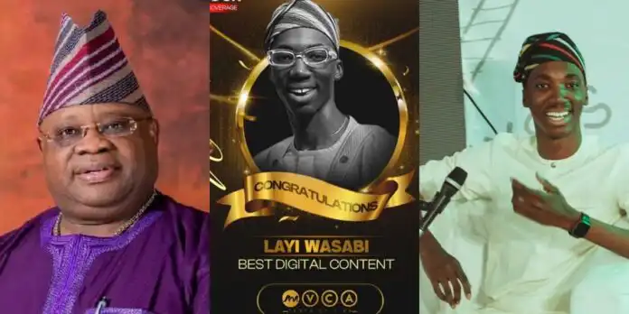 Governor Adeleke hails Layi Wasabi