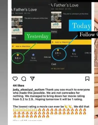 Fans storm Prime Video to rate Yvonne Jegedes movie badly Kemi Filani blog min