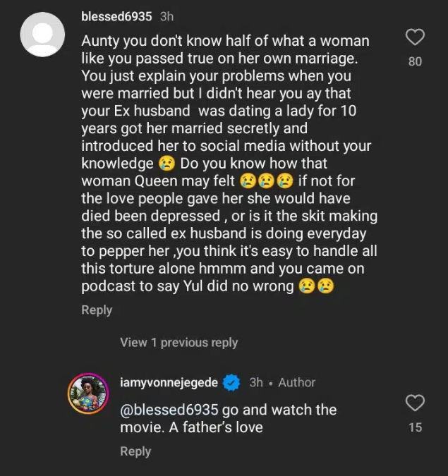 "Go and watch the movie" Yvonne Jegede reacts as angry Nigerians drags her for supporting Yul Edochie’s marriage to Judy 2 yvonne3
