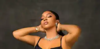 Toke Makinwa responds to a fan who said she is 40 plus