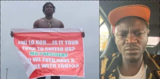 Hardship: Portable mocks VeryDarkMan as he begins protest