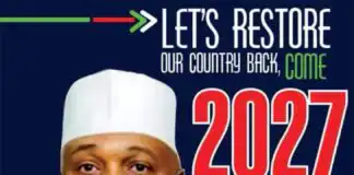 campaign poster of Saraki for President, Peter Obi running mate emerges